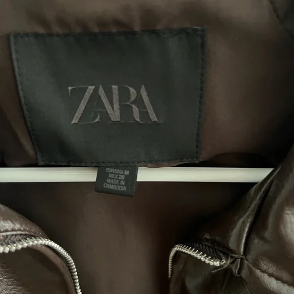Zara Dark Brown Leather Jacket - Picture 4 of 4